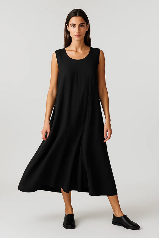 Robe Longue Sans Manches en Lin | Lin Naturel | Confort Estival