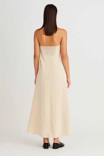 Robe Longue en Lin | Lin Naturel | Légère et Respirante