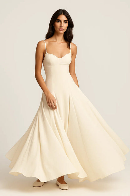 Robe Longue Évasée | Robe à Bretelles Femme | Légère et Respirante