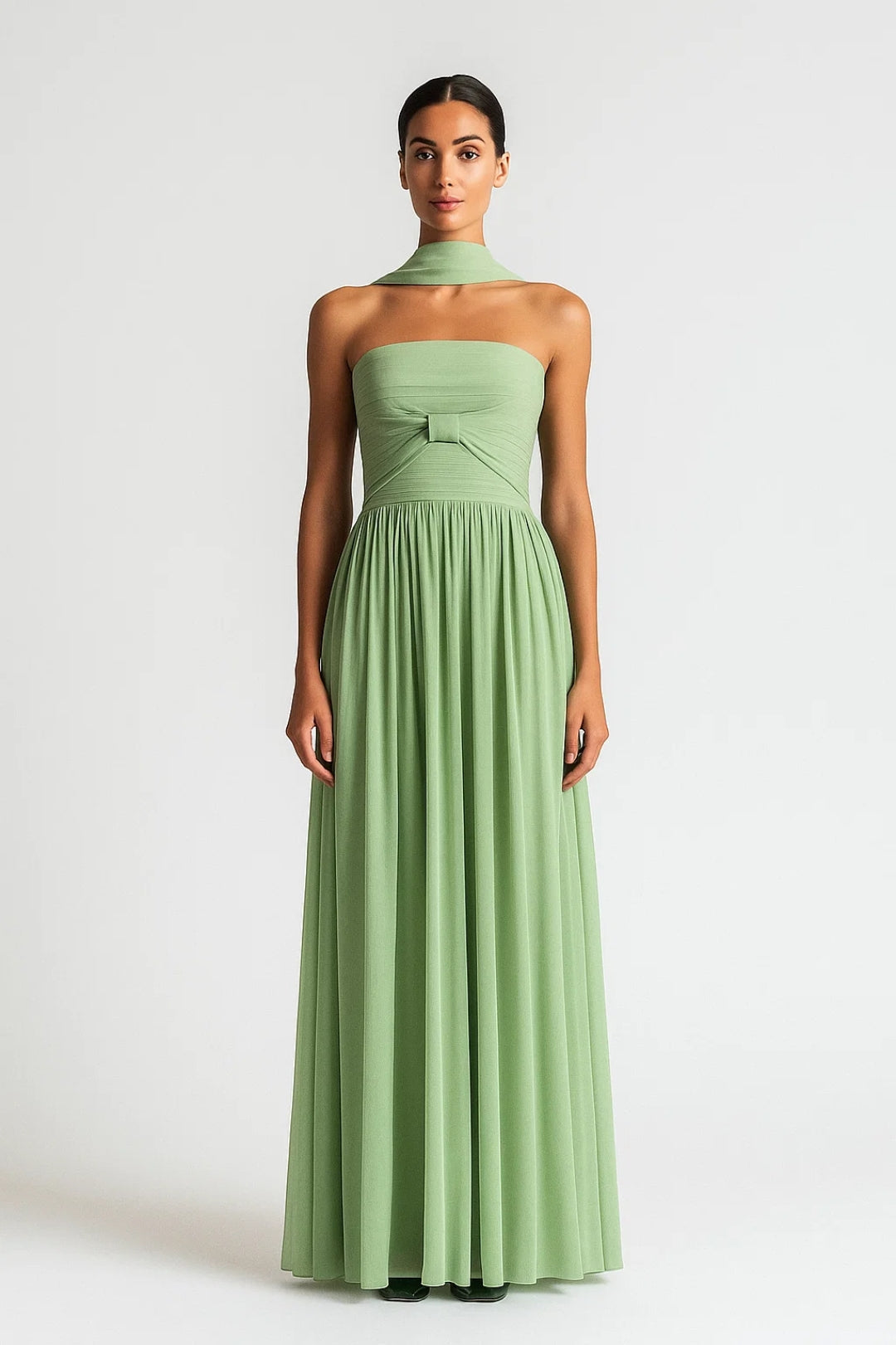 Robe Longue Évasée | Robe Bustier Élégante | Fluide et Raffinée