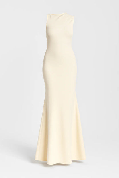 Robe Longue Évasée | Robe de Soirée Minimaliste | Élégante et Fluide