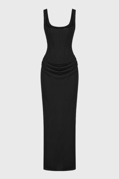 Robe Maxi Femme - Bustier Corseté avec Jupe Drapée | Élégant