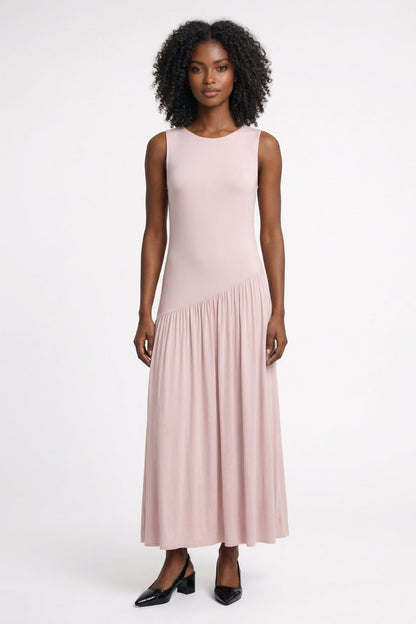 Robe Maxi Femme - Sans Manches avec Jupe Plissée | Élégante