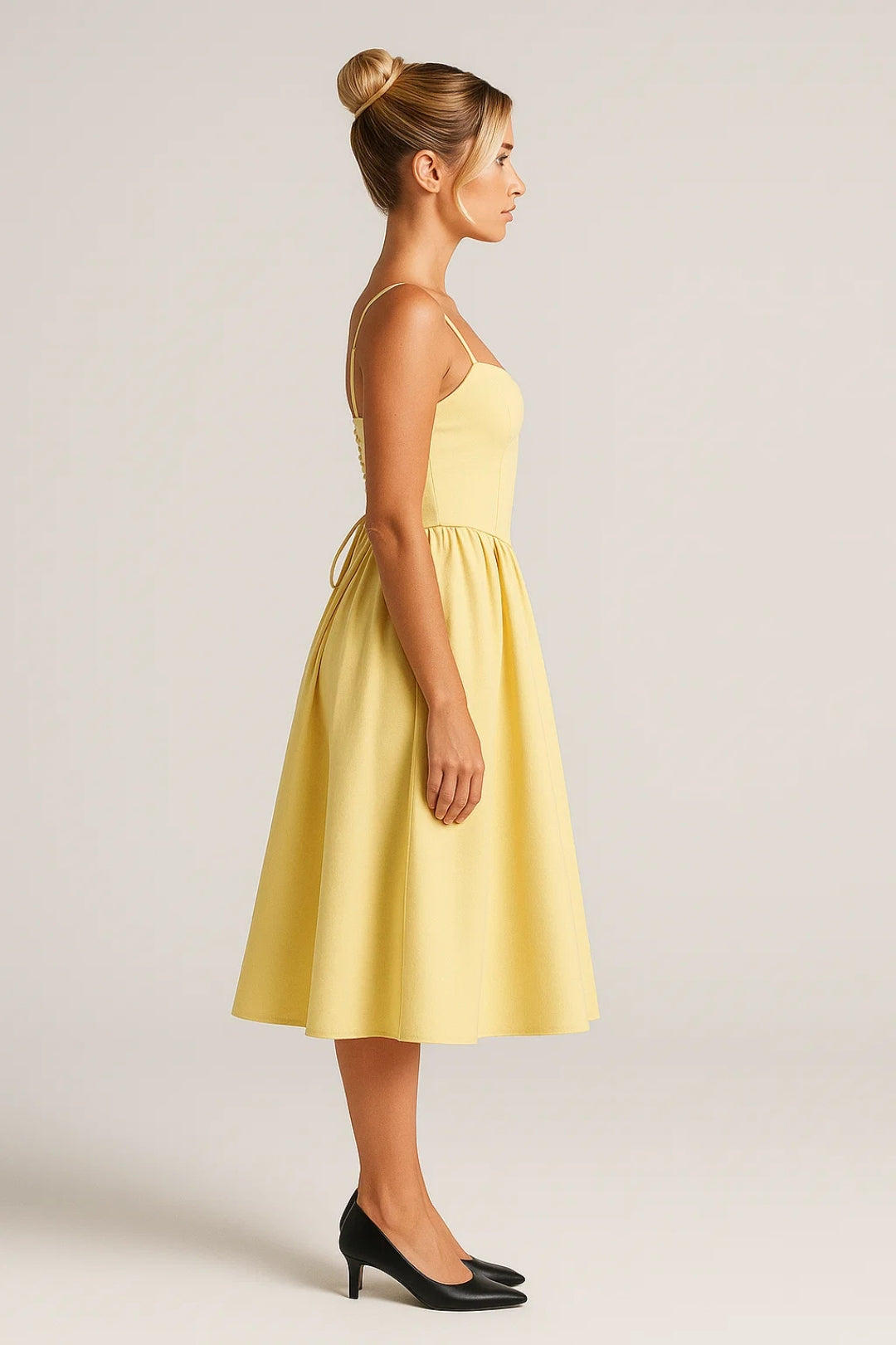 Robe Mi-Longue à Bretelles | Robe Corset Évasée | Légère et Respirante