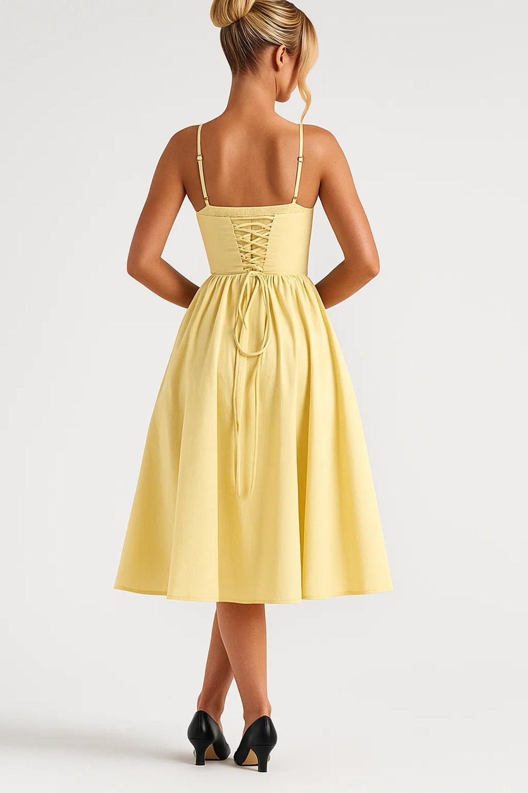 Robe Mi-Longue à Bretelles | Robe Corset Évasée | Légère et Respirante