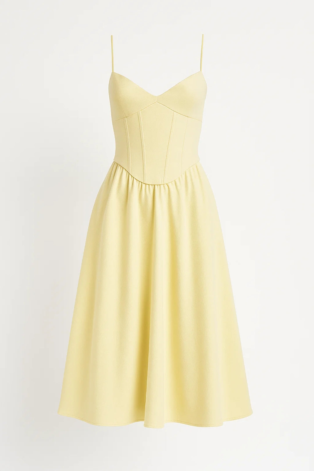 Robe Mi-Longue à Bretelles | Robe Corset Évasée | Légère et Respirante