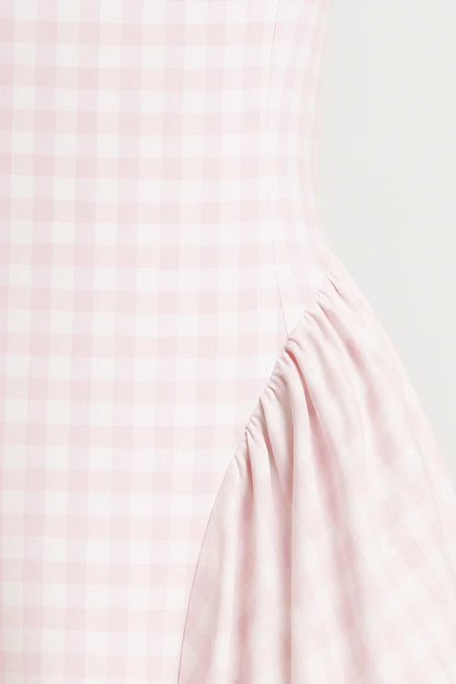 Robe Mi-Longue à Carreaux | Robe d’Été Rétro | Légère et Respirante