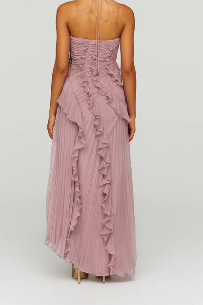 Robe Mi-Longue Plissée | Robe Asymétrique Élégante | Légère et Respirante