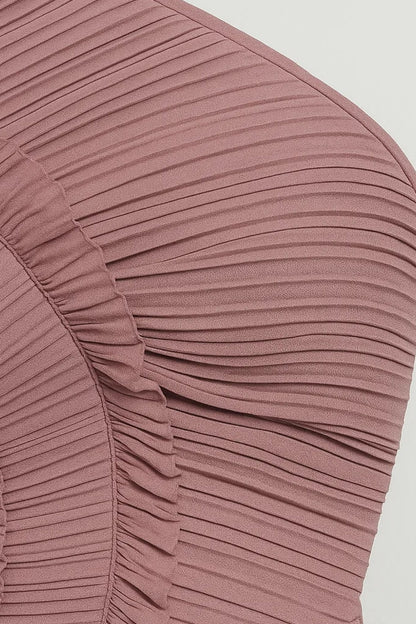 Robe Mi-Longue Plissée | Robe Asymétrique Élégante | Légère et Respirante