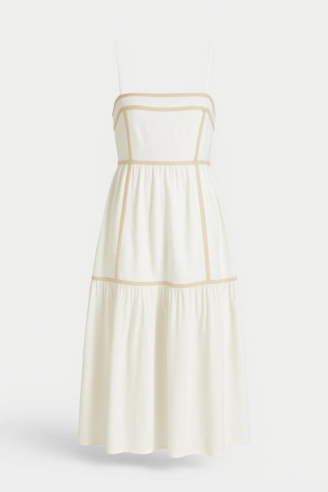 Robe Midi à Bretelles Fines | Robe d'Été Structurée | Légère et Respirante