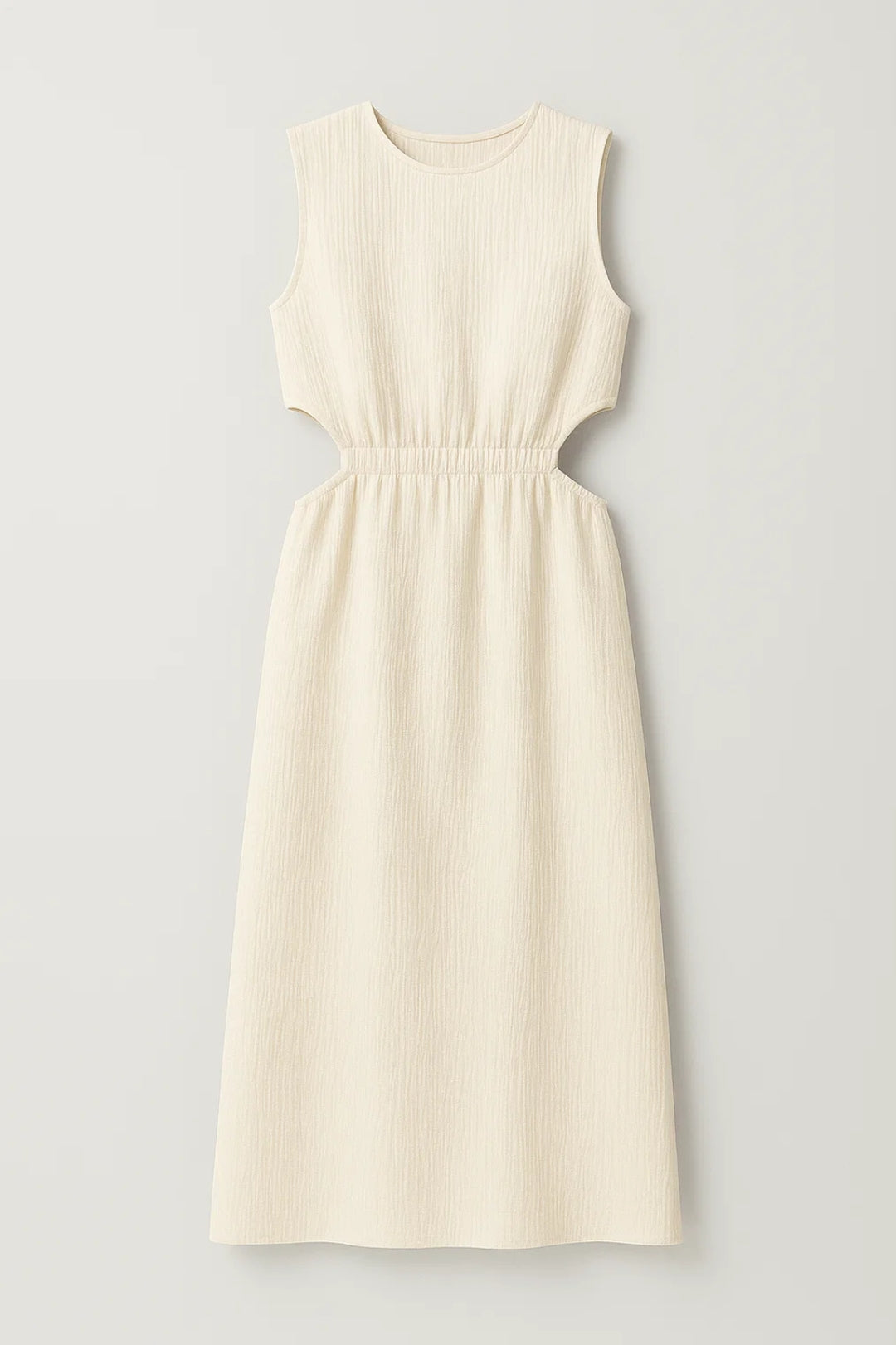 Robe Midi Moderne | Robe Découpée à Taille Haute | Légère et Structurée