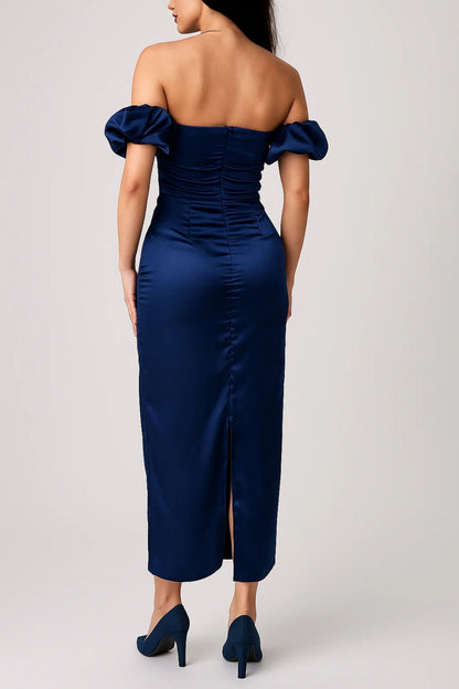 Robe Midi Épaules Dénudées | Robe de Soirée Élégante | Légère et Respirante