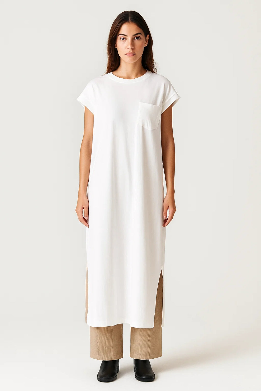 Robe T-Shirt Longue | Robe Décontractée Minimaliste | Légère et Respirante