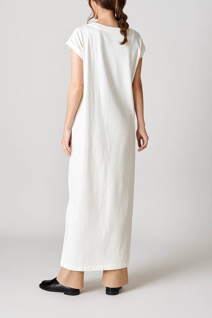 Robe T-Shirt Longue | Robe Décontractée Minimaliste | Légère et Respirante