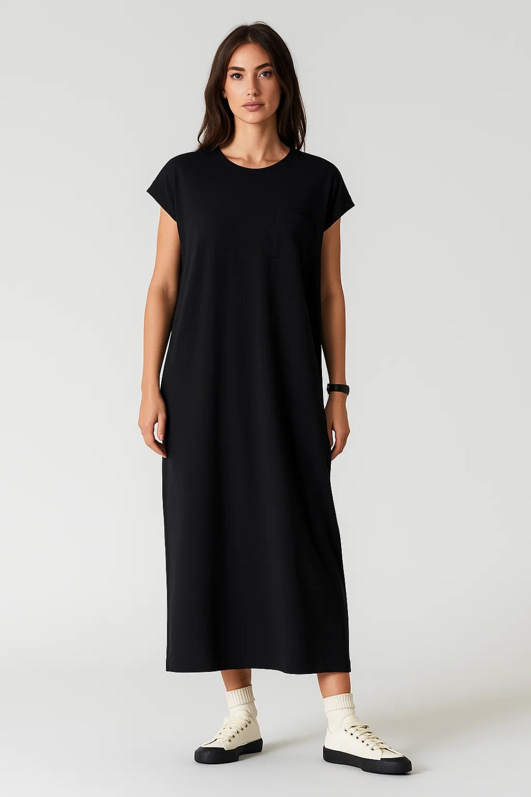 Robe T-Shirt Longue | Robe Décontractée Minimaliste | Légère et Respirante