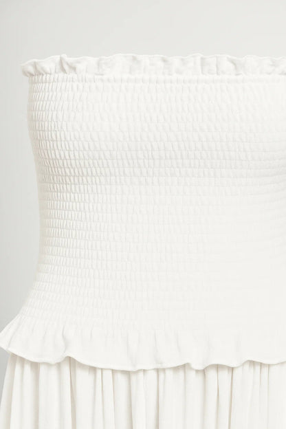 Robe bustier smockée | Robe longue d’été fluide | Légère et respirante