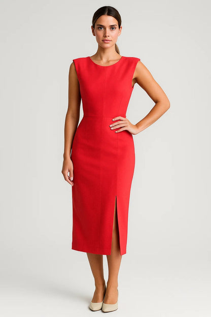Robe crayon chic | Robe midi sans manches | Légère et respirante
