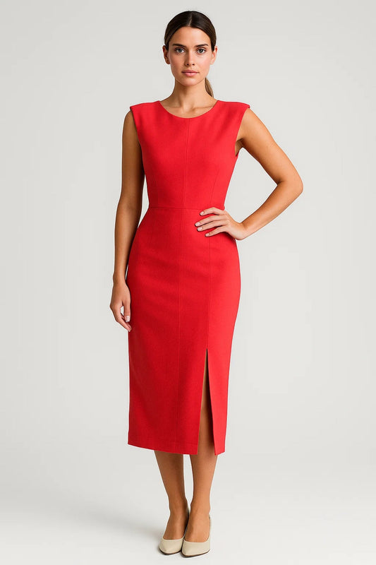 Robe crayon chic | Robe midi sans manches | Légère et respirante