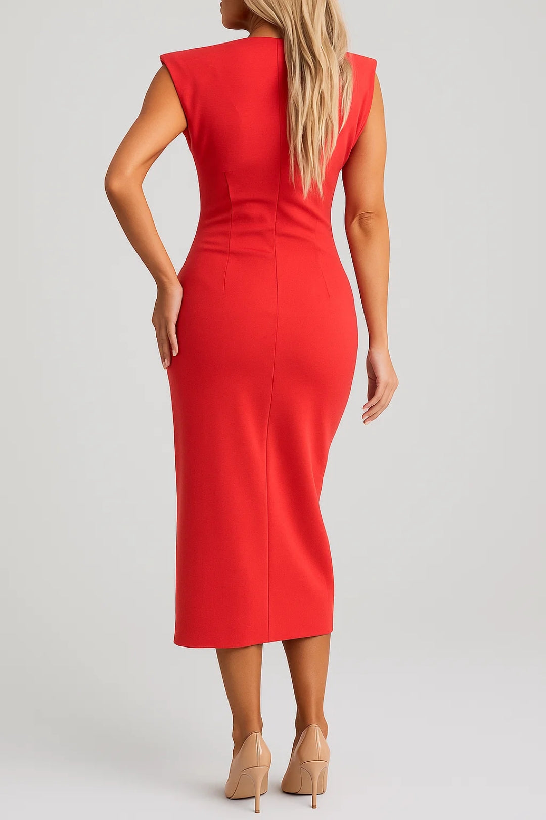 Robe crayon chic | Robe midi sans manches | Légère et respirante