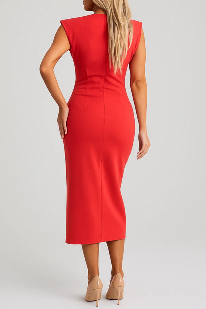 Robe crayon chic | Robe midi sans manches | Légère et respirante