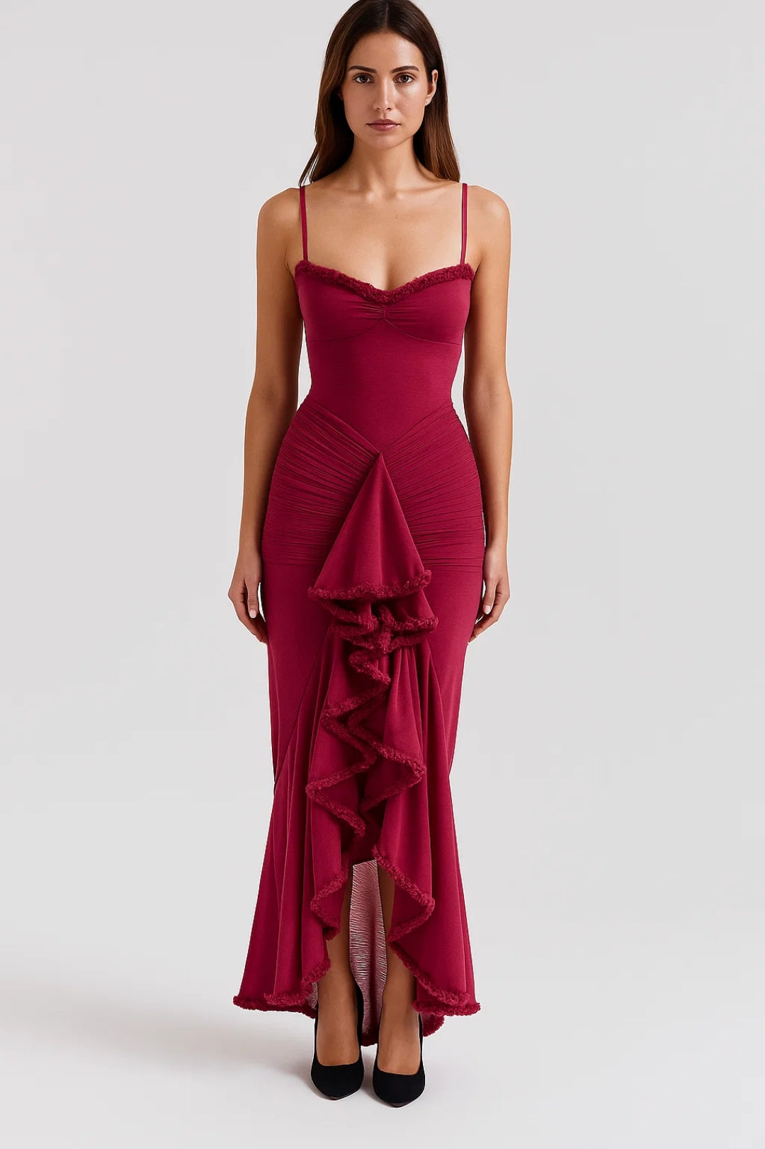 Robe de soirée élégante | Robe longue à volants | Léger et respirant