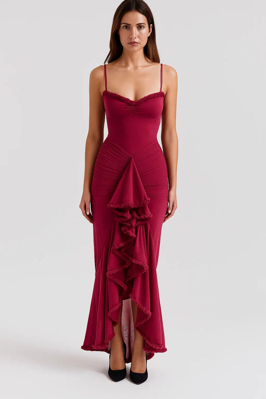 Robe de soirée élégante | Robe longue à volants | Léger et respirant