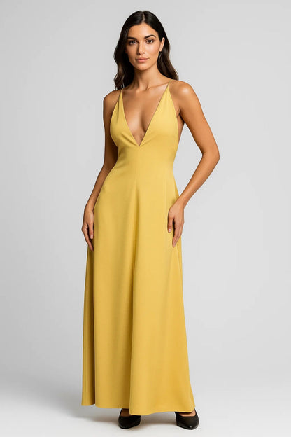 Robe fluide à fines bretelles | Robe longue d’été élégante | Légère et respirante