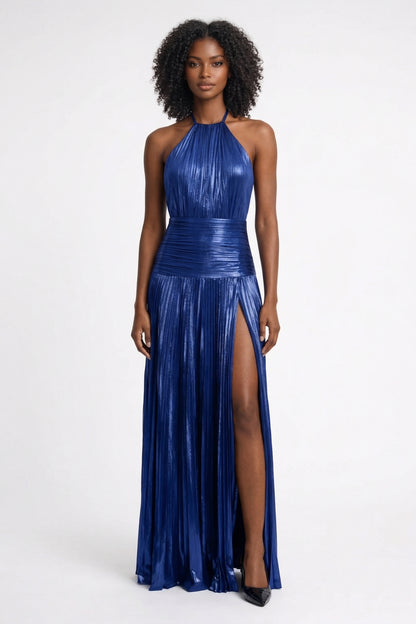 Robe longue Femme | soirée & gala | fente haute satinée pour Printemps