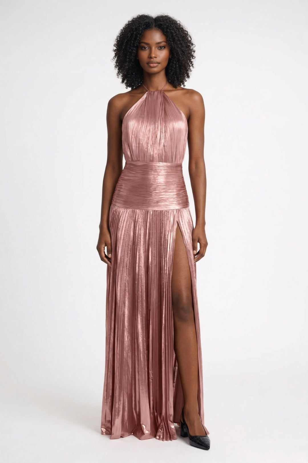 Robe longue Femme | soirée & gala | fente haute satinée pour Printemps