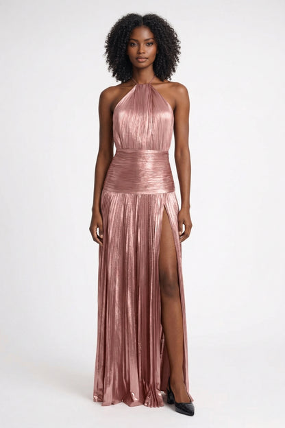 Robe longue Femme | soirée & gala | fente haute satinée pour Printemps