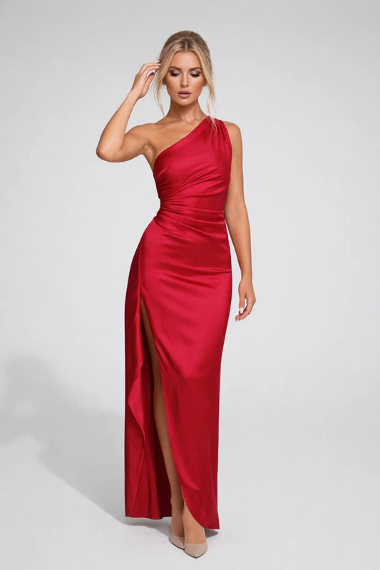 Robe Maxi Femme - One Shoulder Fendue Ajustée | Soirée