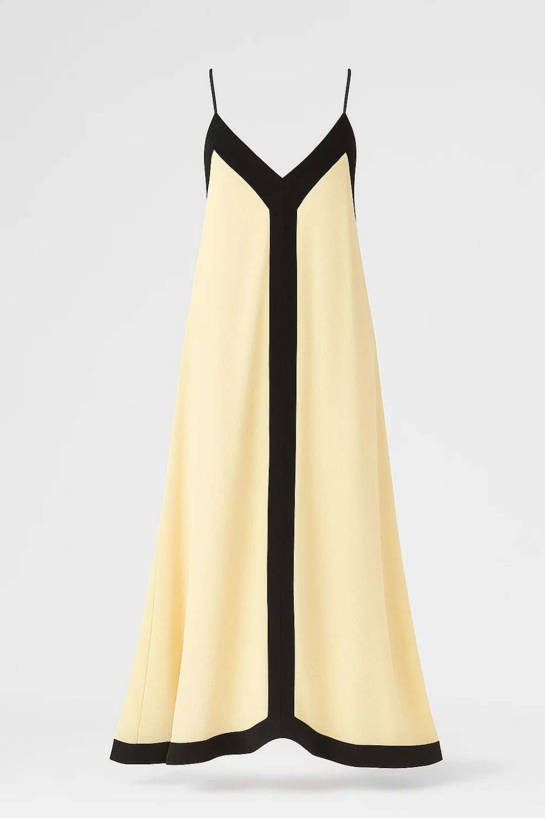 Robe longue bicolore | Robe fluide à fines bretelles | Légère et respirante