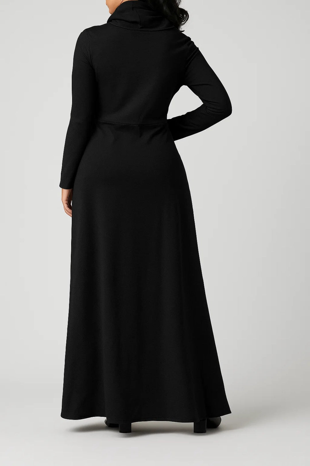 Robe longue à col bénitier | Robe à manches longues avec poches | Légère et respirante