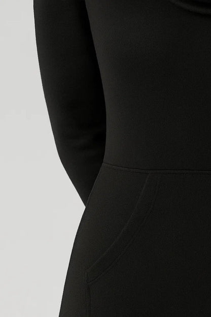 Robe longue à col bénitier | Robe à manches longues avec poches | Légère et respirante