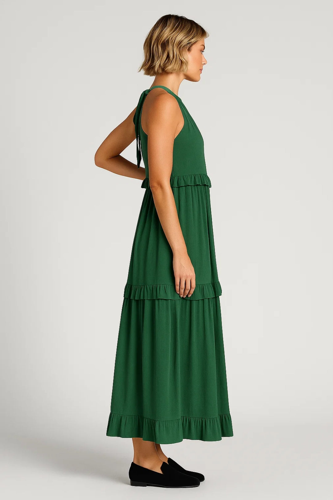 Robe maxi à volants | Robe d’été fluide sans manches | Légère et respirante