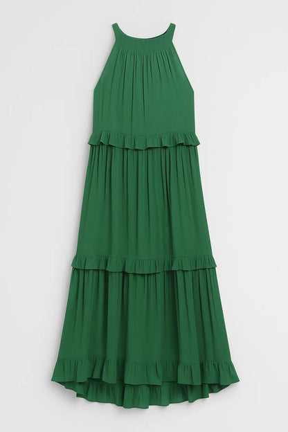 Robe maxi à volants | Robe d’été fluide sans manches | Légère et respirante