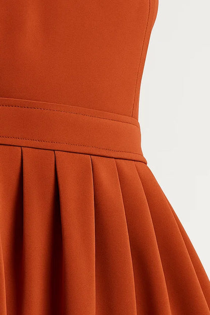 Robe mi-longue plissée | Robe d’été à bretelles larges | Légère et respirante