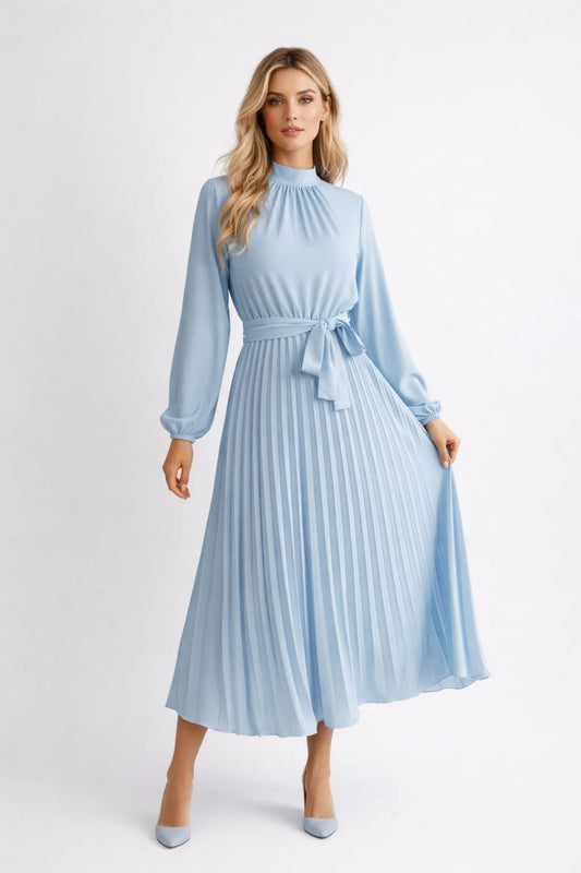 Robe midi Femme | élégante & fluide | jupe plissée pour Printemps