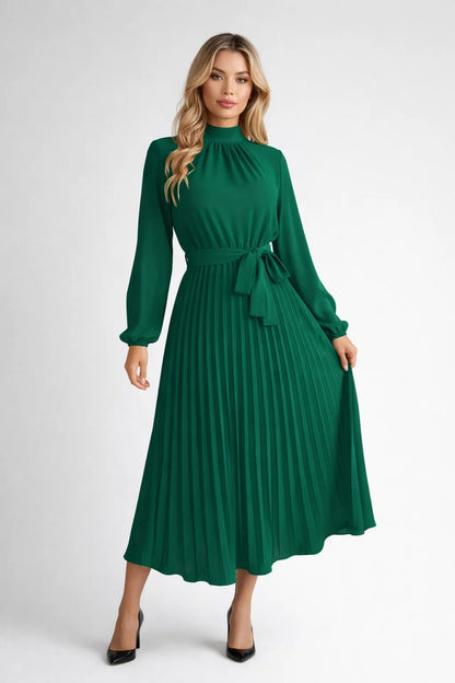 Robe midi Femme | élégante & fluide | jupe plissée pour Printemps