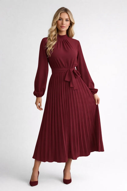 Robe midi Femme | élégante & fluide | jupe plissée pour Printemps