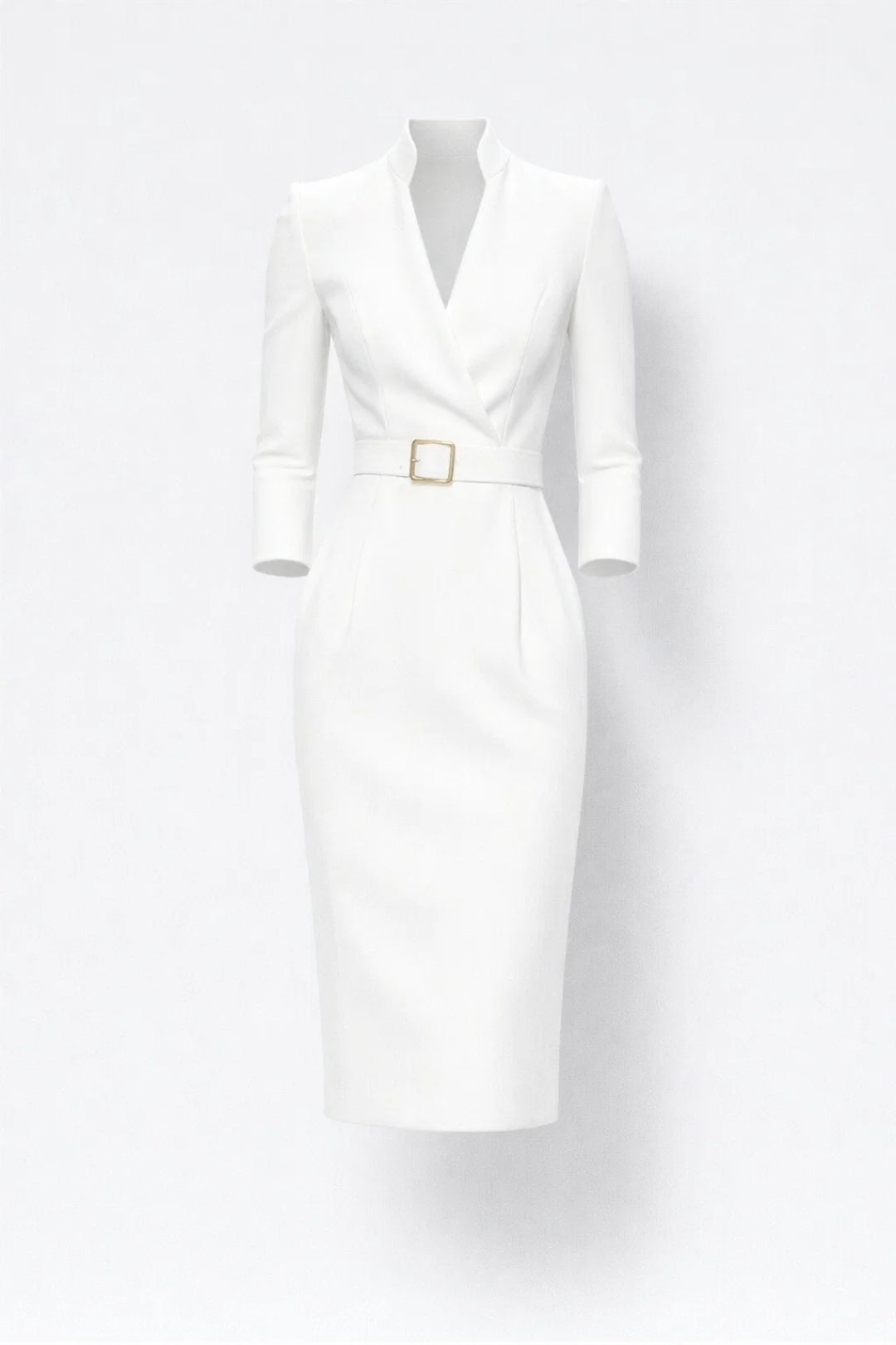 Robe midi Femme | vêtement femme & tenue femme | col croisé ceinturé pour Printemps