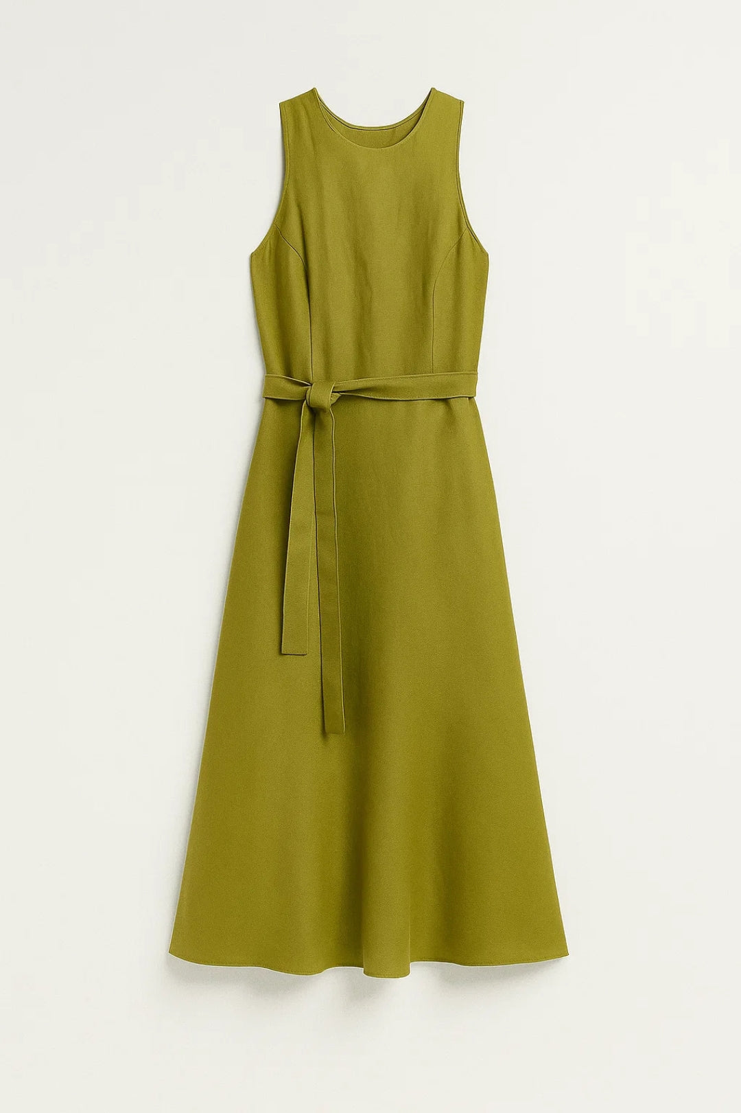 Robe midi ceinturée | Robe sans manches fluide | Légère et respirante