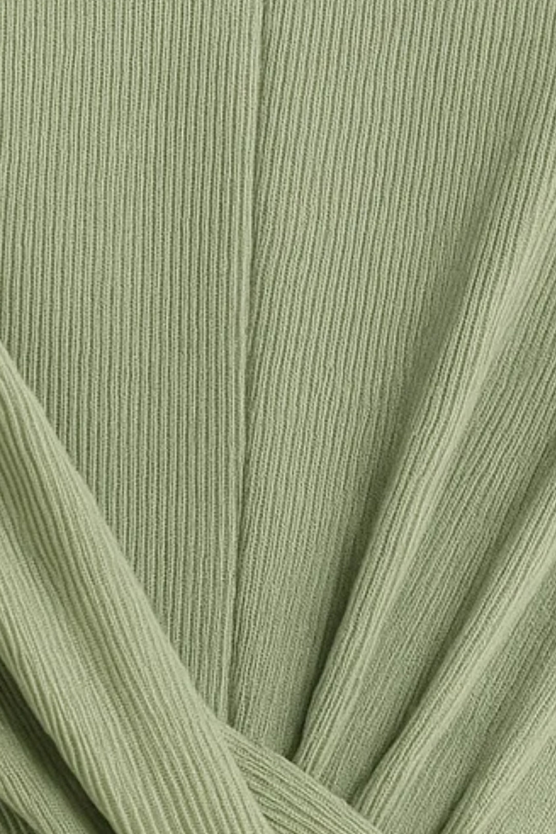 Robe midi élégante à manches longues | Robe ajustée avec drapé croisé | Légère et respirante