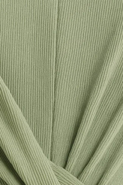 Robe midi élégante à manches longues | Robe ajustée avec drapé croisé | Légère et respirante