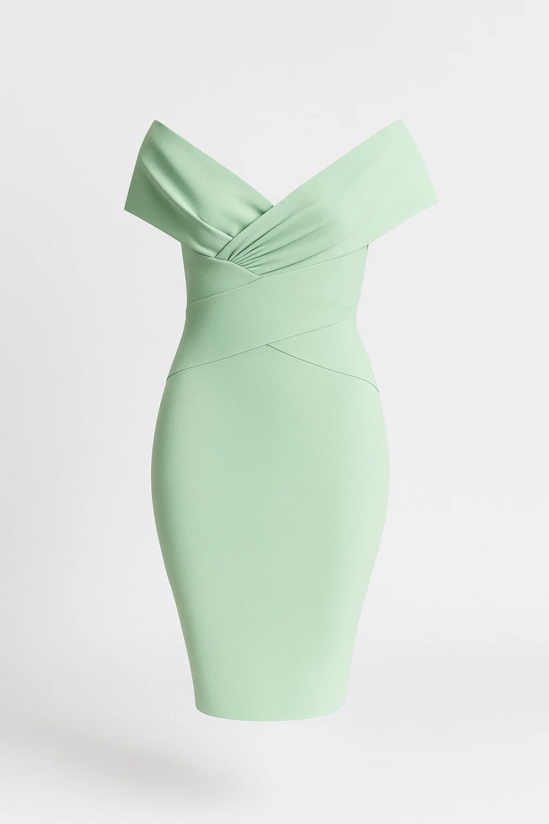 Robe moulante épaules dénudées femme | Robe mi-longue croisée | Élégante et flatteuse