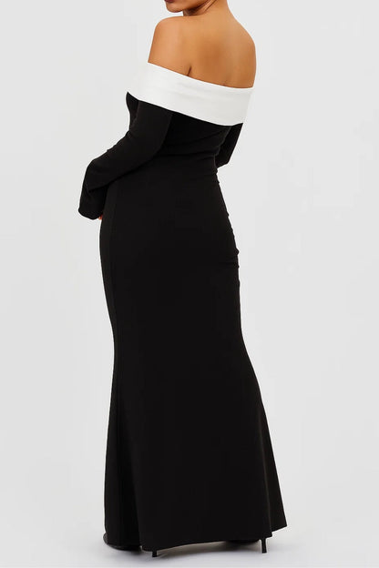 Robe épaules dénudées élégante | Robe longue sirène | Légère et respirante