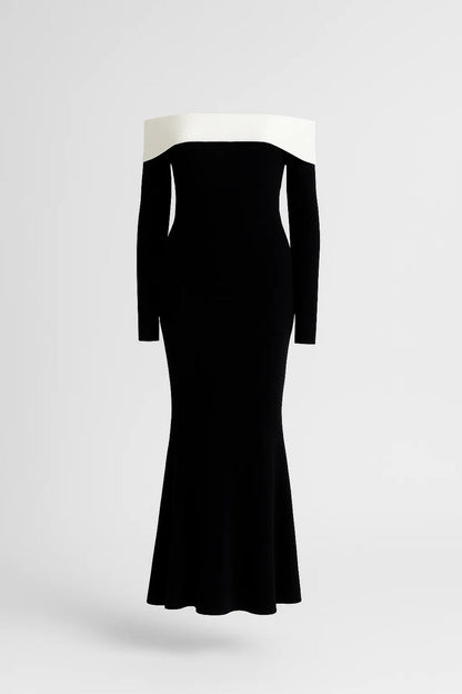 Robe épaules dénudées élégante | Robe longue sirène | Légère et respirante