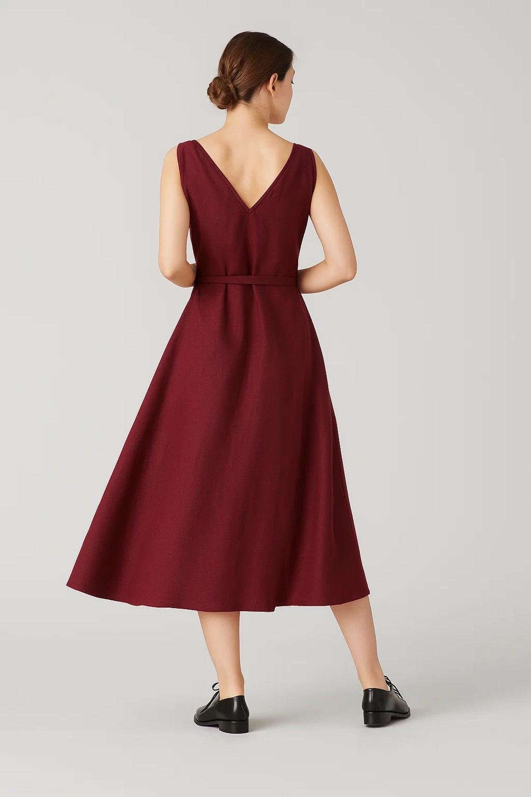 Robe portefeuille mi-longue | Robe élégante sans manches | Légère et respirante