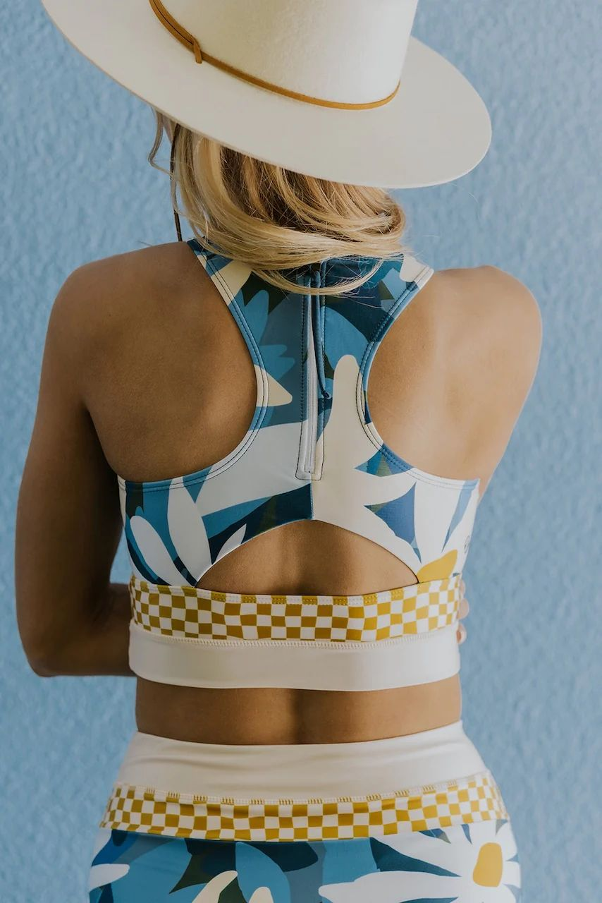 Rosalie - Bikini Femme Maillot de Bain Vintage Taille Haute avec Haut Crop et Bande Contrastée