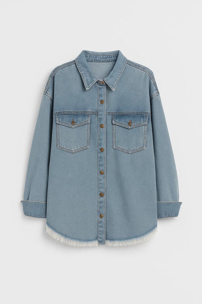 Surchemise Effet Denim | Chemise oversize pour femme | Décontractée et Tendance